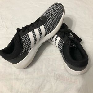 Black and White Adidas Tennis Shoes